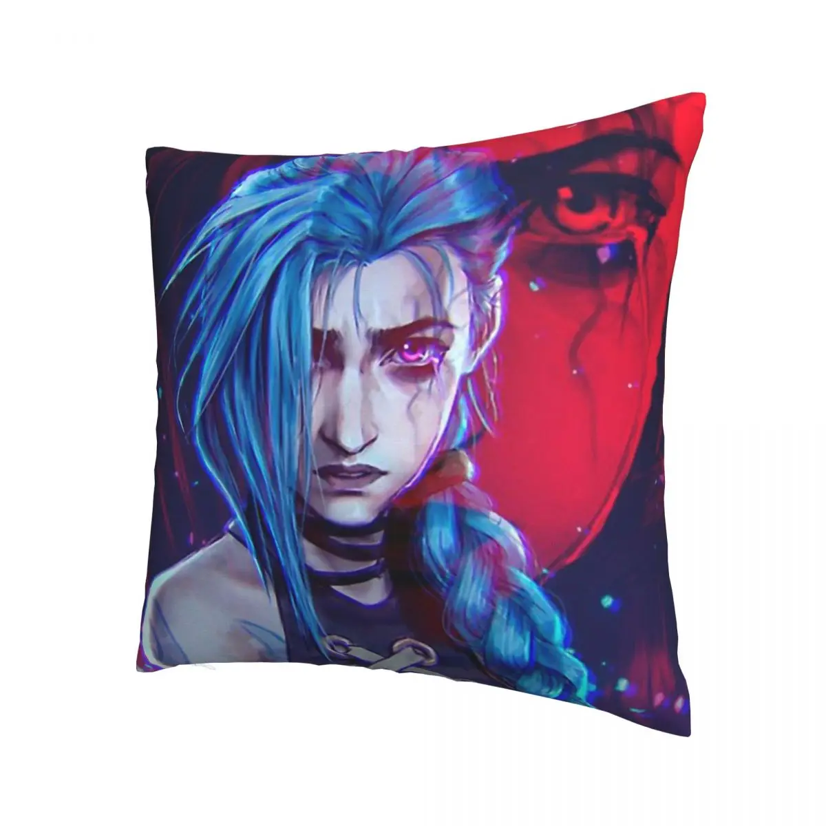 Декоративный Чехол-Подушка Jinx с изображением лица Arcane League of Legends | Дом и сад