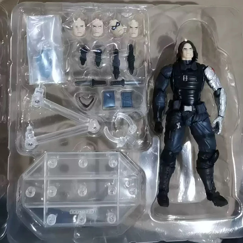 Фото Фигурка зимнего солдата Kaiyodo Revoltech AMAZING YAMAGUCHI Bucky Barnes Капитан Америка Фигурки Коллекционная модель игрушки №4