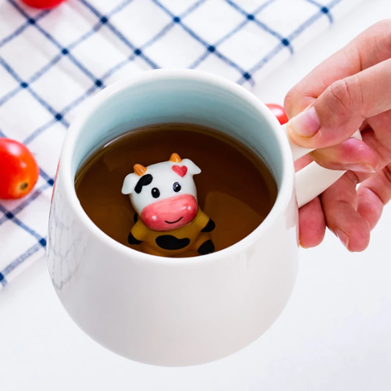 3D стереоскопическая керамическая кружка с животными большая емкость чашка для