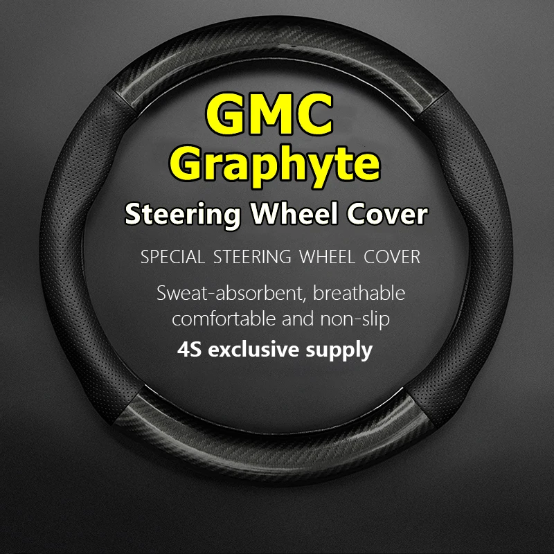 

For GMC Graphyte Steering Wheel Cover Leather Carbon Fiber 2004 2005 2006