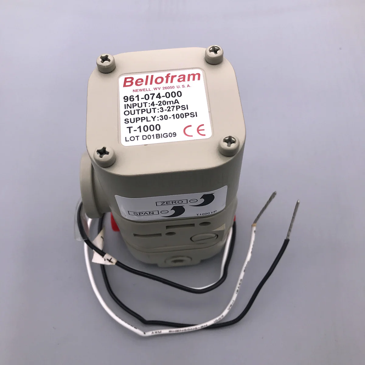 Фото Электрический пропорциональный клапан MARSH BELLOFRAM T1000 961-074-000 №3