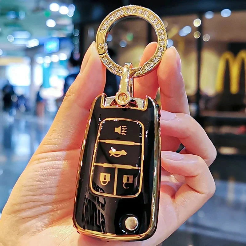 

For Chevrolet Cruze Aveo Trax Opel Astra Corsa Meriva Zafira Antara J for Buick TPU Car Remote Key Case Protector Cover Keychain