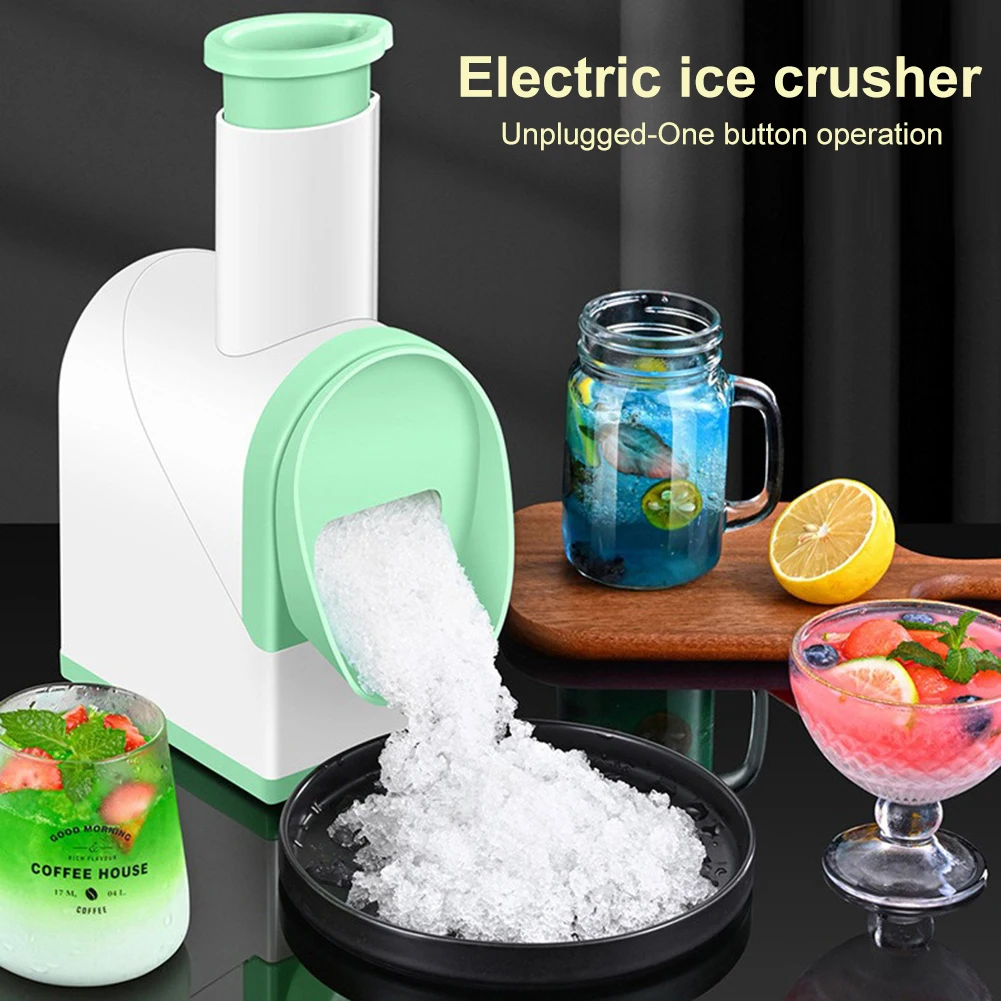 Cheap Trituradora de hielo eléctrica inalámbrica, máquina de cono de nieve de doble hoja, recargable por USB, para casa, cafetería, Bar, restaurante y Club