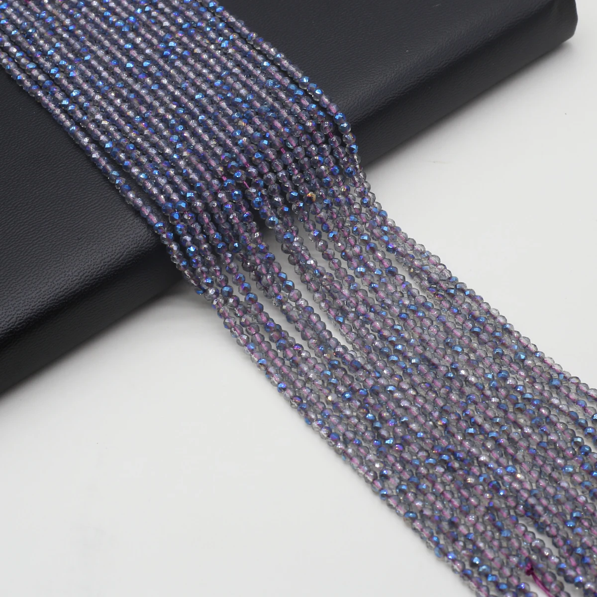 

Natural Crystal Faceted Round Beaded Blue Purple Gemstone Loose Isolation Loose Beads for Jewelry Making Diy Necklace Bracelet