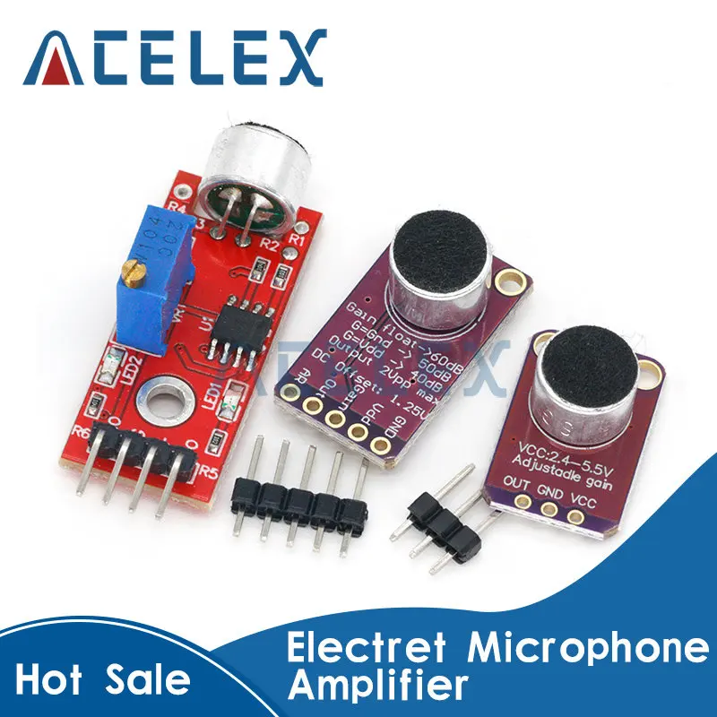 

Electret Microphone Amplifier Stable MAX9814 module Auto Gain Control MAX4466