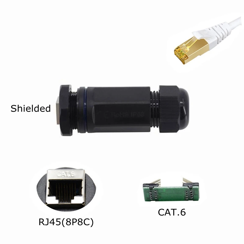 M25 водонепроницаемый IP68 RJ45 адаптер «Мама-мама» Ethernet сетевой LAN кабель гнездо экранированный водонепроницаемый разъем с 2 зазорами