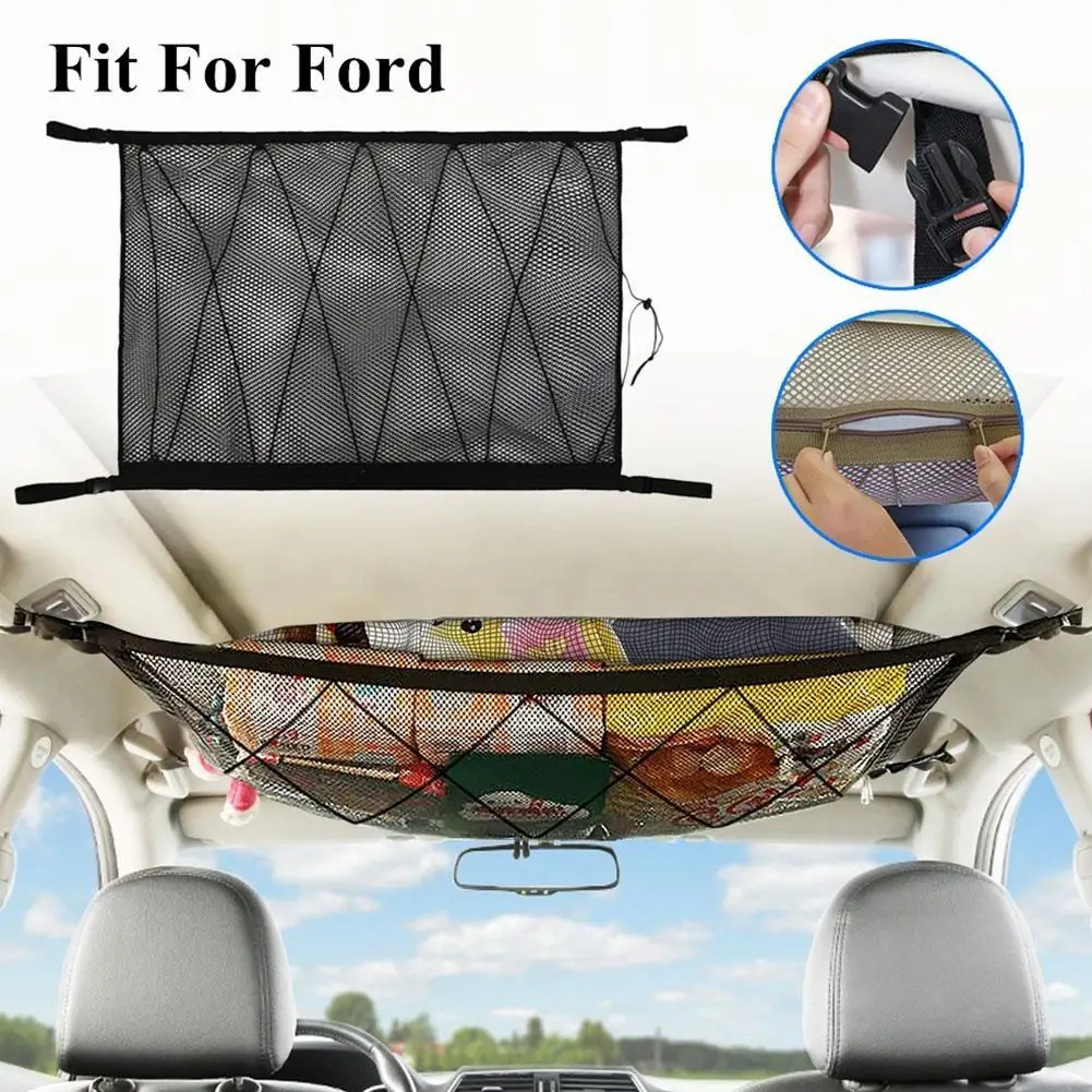 

SUV Car Ceiling Storage Net Pocket Car Roof Bag Interior Cargo Net Breathable Mesh Bag Auto Stowing Tidying Interior Accessorie