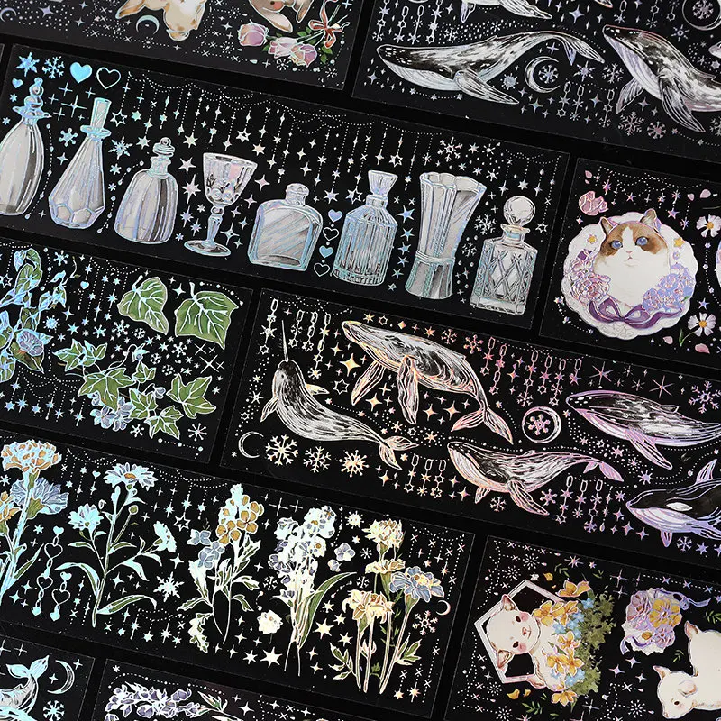 

3sheets PET Kawaii Stickers DIY Scrapbooking Art Collage Photo Waterproof Decor Stickers Album Creative Stationery School