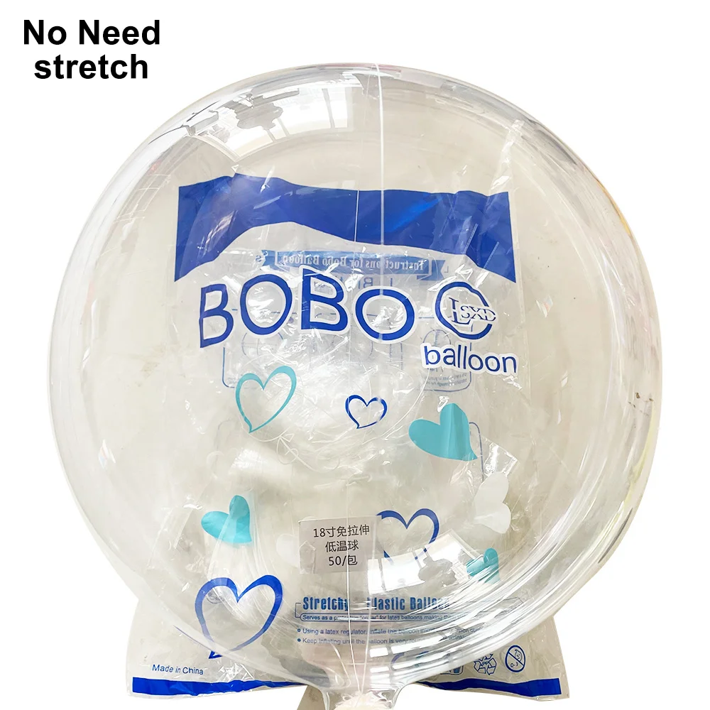 

50pcs Bobo Balloon Pre-Stretched Clear Transparent Bubble Ballon Wedding Birthday LED Glowing Party Supplies 13-24 inch