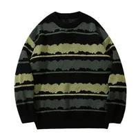 Oversized Streetwear Pullover Mens Clothes New Hip Hop Punk Knitwear Sweater Harajuku Vintage Jumper Striped Ugly Sweater Men