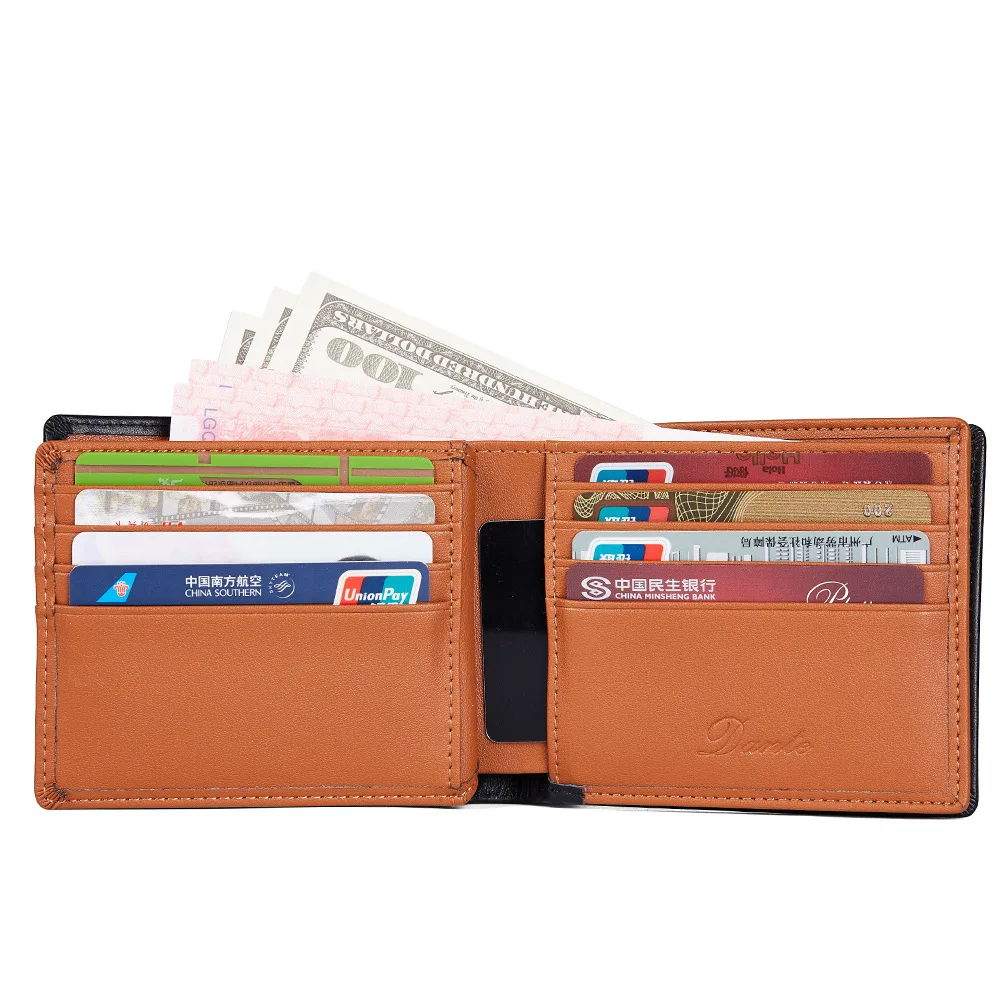 Japanese Hot Selling Men's Wallet RFID Cowhide Change Clip For Man Multi Card Holder Large Capacity Hasp Style
