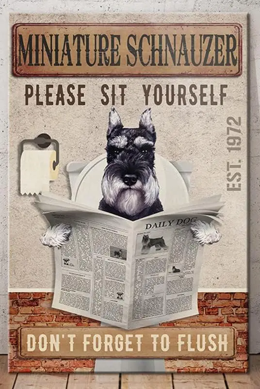 Gft для Mnture Schnuzer Lovers Плакат Tolet Decor Vntge Style Rusty Look Plque for Br Home Grge Mn Cve Wll