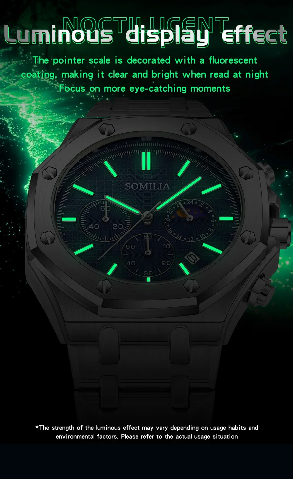 SOMILIA 2311 модные мужские кварцевые часы с тремя глазами и шестью иглами