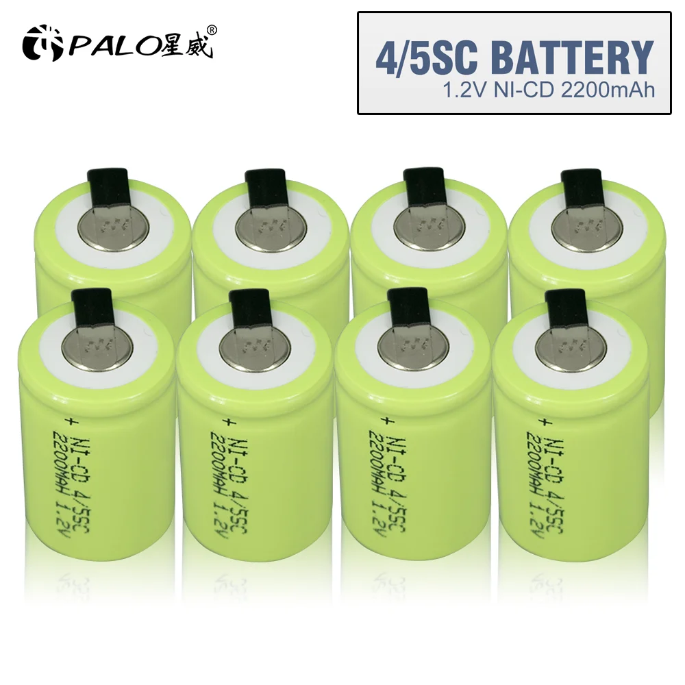 2-14pcs 4/5SC NI-CD Battery 1.2V 2200mah Sub C Rechargeable Battery for DIY Screwdriver Electric Drill Flashlight SUBC Batteries