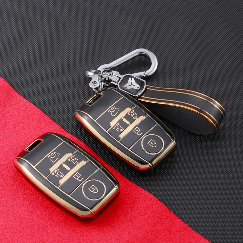 

5 Button TPU Key Cover Case for KIA Sedona 2020 Sorento Grand Carnival 2015 2016 2017 2018 2019 Car Key Holder Shell Keychain