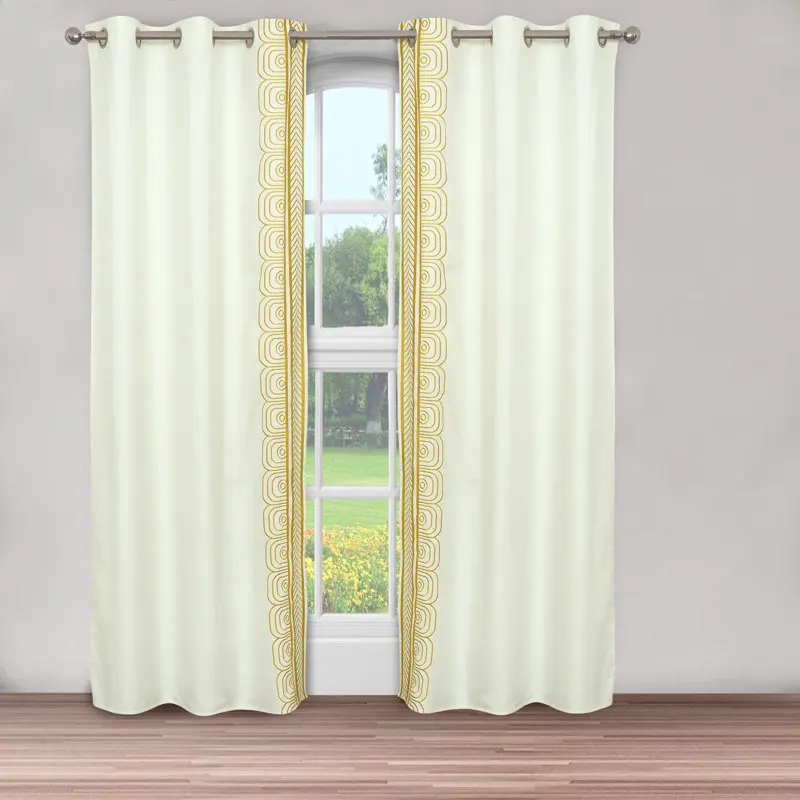 

Gingko Collection Embroidered Window Curtain Panel Pair