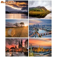 ruopoty nature scenery painting by numbers for adults 60x75cm diy pictures paint by numbers on canvas frameless hand painting