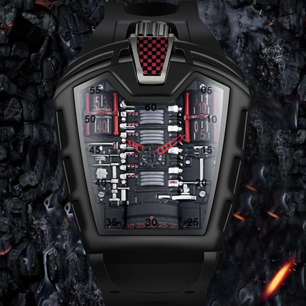 Модные мужские кварцевые часы Bezel Engine Concept спортивные водонепроницаемые - купить