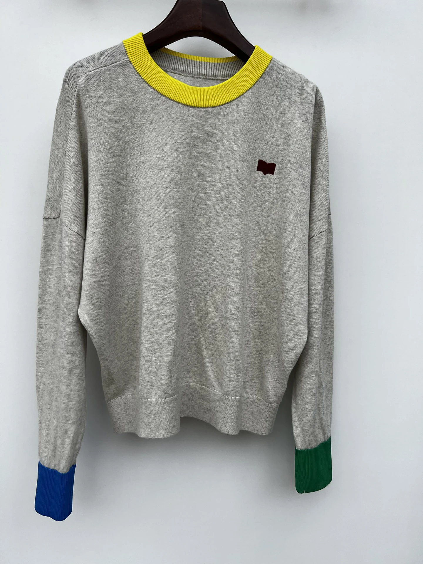 

Women Pullover 2022 Autumn and Winter Simple Loose Sweater Round Neck Embroidered Blended Wool Pullover