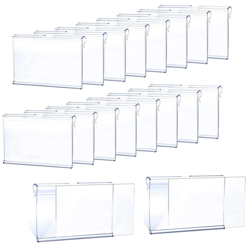 500Pcs Clear Plastic Label Holder Price Tag, Shelf Label Clip Removable Label Holder For Storage Bins Basket Labels