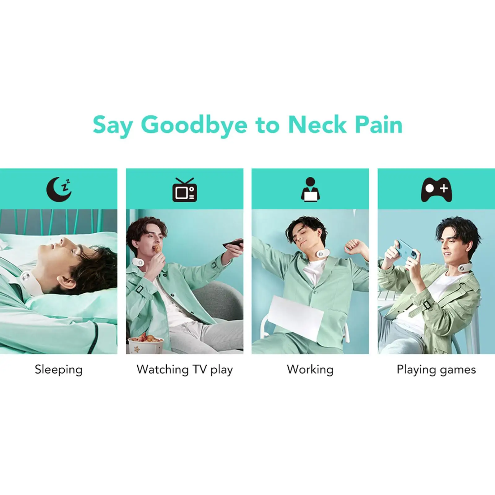 

Skg Neck Massage Device with Heat 15 Levels Intensity Handsfree 3 Levels Heating Electric Neck Relax for Women Men Outdoor
