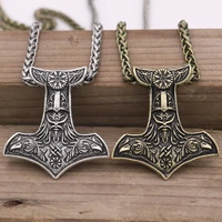 viking crow hammer pendant necklace rune hammer amulet pendant men and women fashion accessories necklace viking jewelry