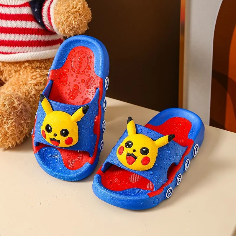 Покемон Пикачу Большие Детские Тапочки Удобная нескользящая Мягкая подошва
