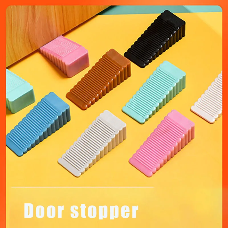 

1Pcs Safety Door Stop Block Wedge Doorstops Home Door Handle Stopper Silicone Rear Retainer Anti-collision Stop Office