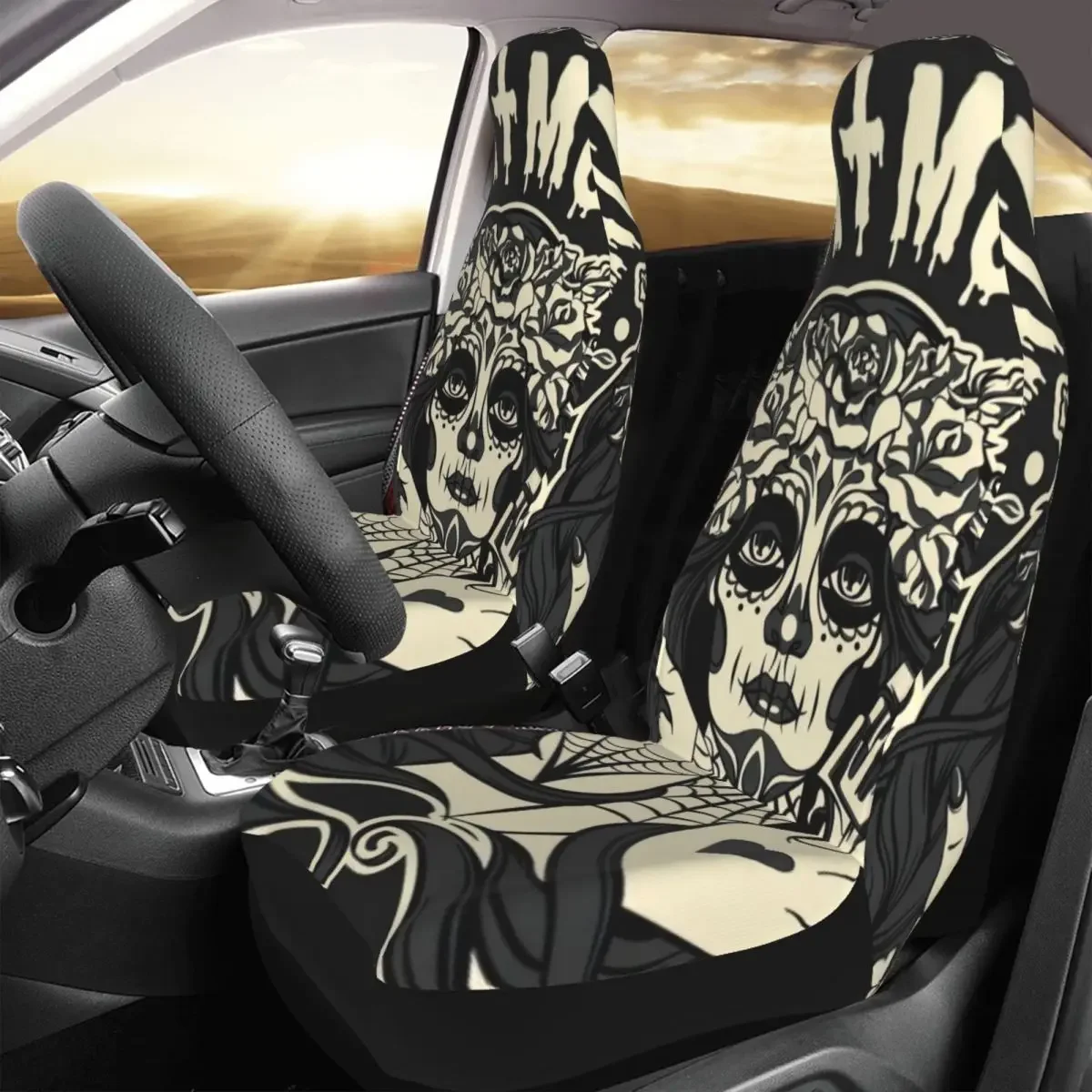 Чехол на автомобильное сиденье Santa Muertos Хэллоуин с индивидуальной печатью