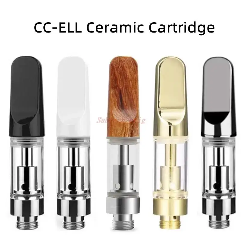 

10pcs CC-ELL 510 Thread Vape Cartridges Atomizers Ceramic Cartridge Carts 0.5ml 1.0ml For Thick Oil Wax Pen Vaporizer Vapor