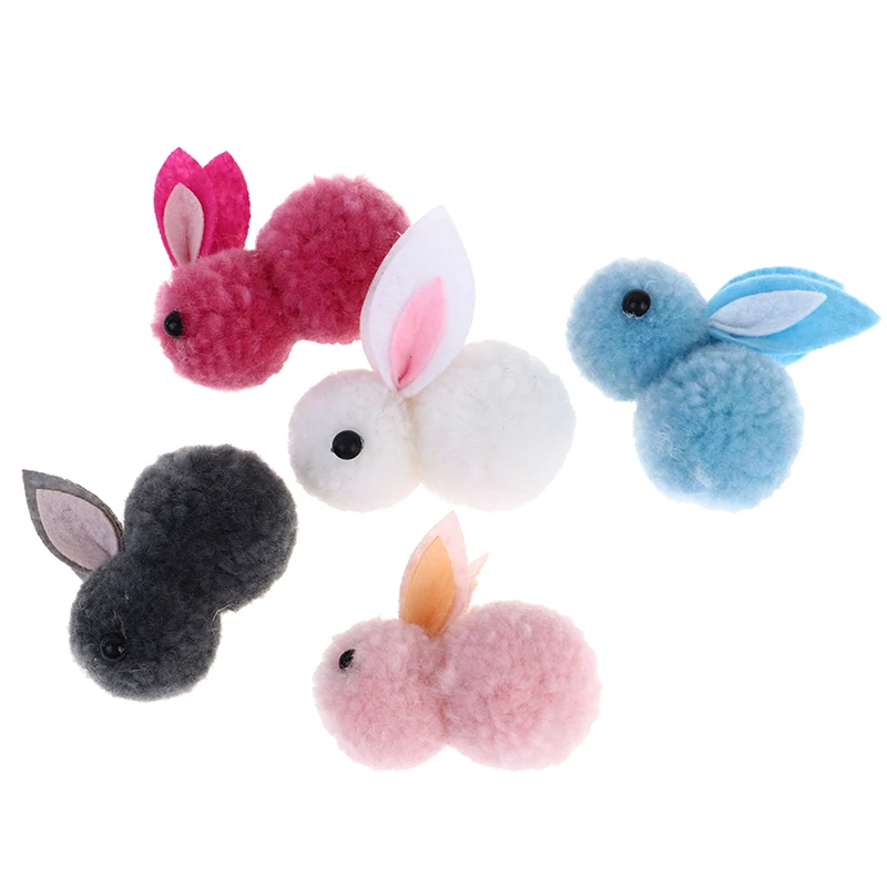 

5pcs Easter DIY Bunny Plush Rabbit Useful Mini Bunny Easter Accessories Supplies Blue Pink Grey White Handmade Easter Hare