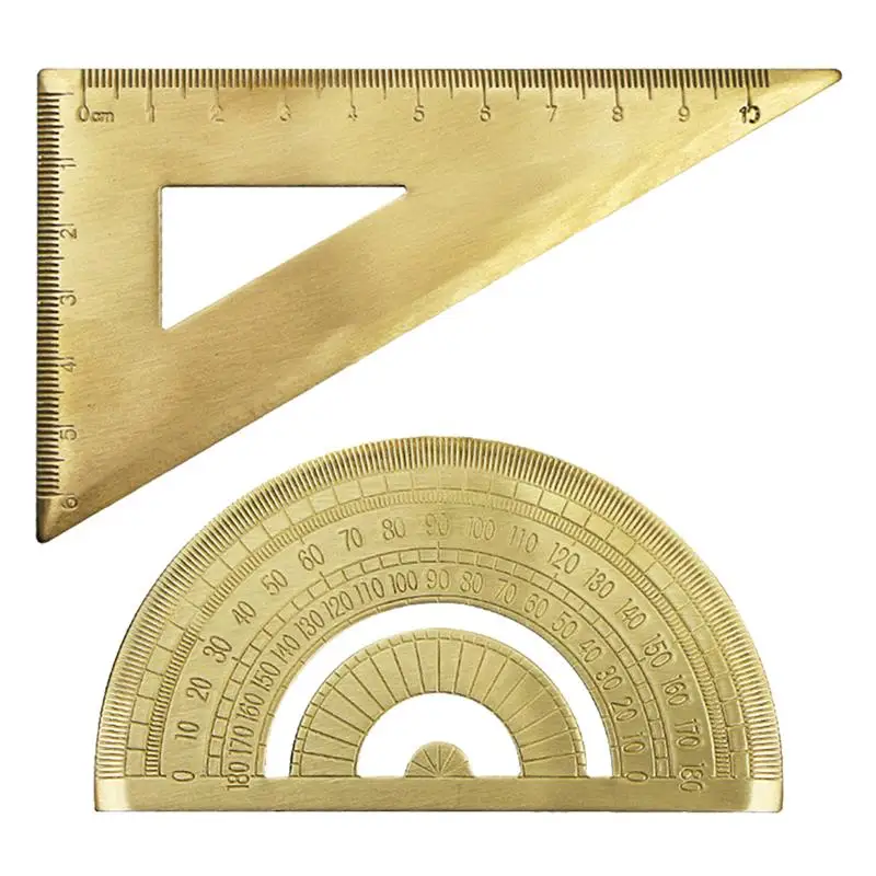 

1 компл., треугольная линейка для рисования, Геометрическая линейка для измерения, латунный транспортир