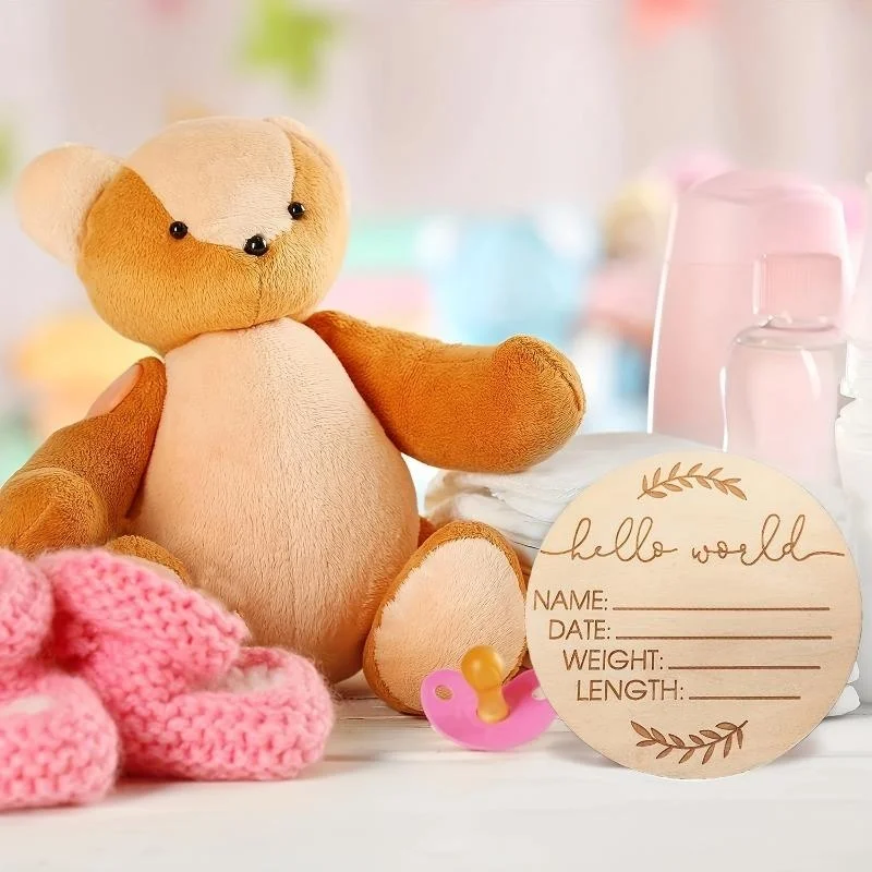 Деревянная табличка с объявлением для малышей рожденных унисекс идеально