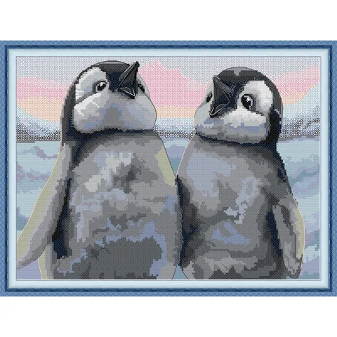 Soulgift News Набор для вышивания крестом Детский пингвин