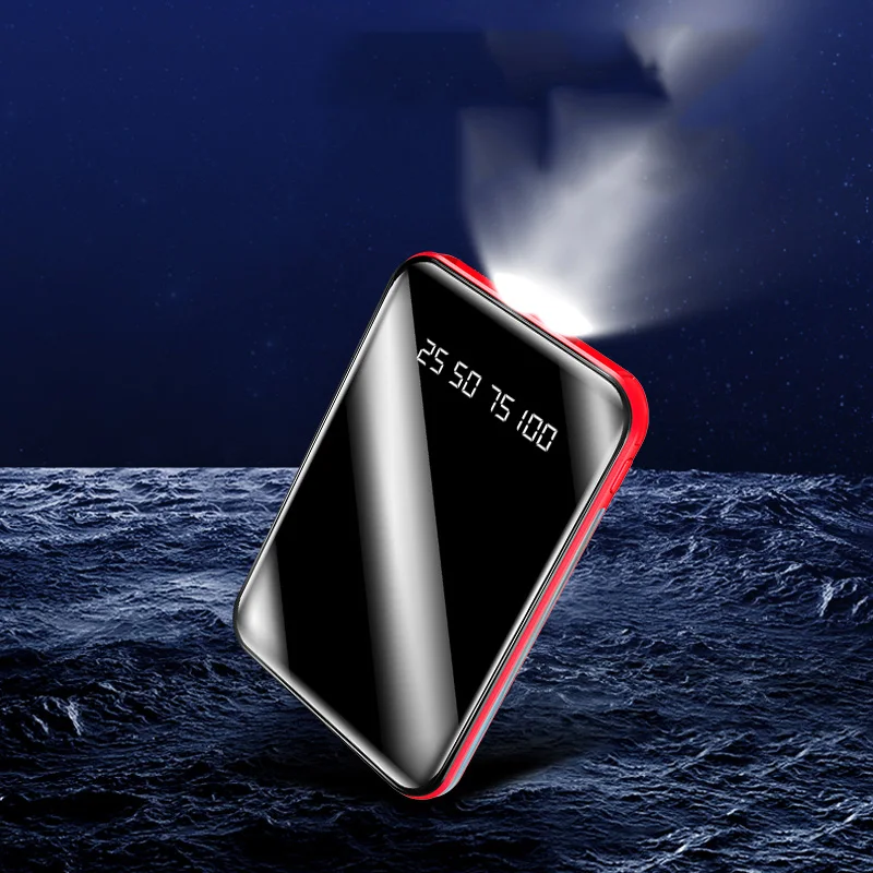 50000mah mini power bank portable external battery digital display one way quick charger mobile phone charger led illuminator free global shipping