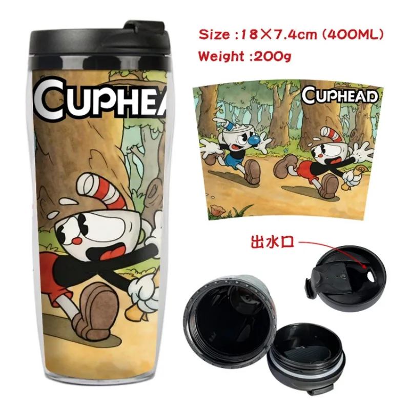 Фото Горячая распродажа: Милая бутылка для воды Cuphead в стиле аниме, мультяшная, для школы, спорта и активного отдыха, отличный подарок №2
