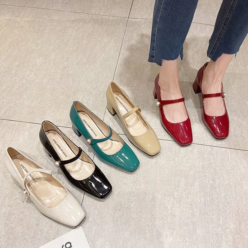 

Shoes Women's Heels Female Footwear Clogs Platform Shallow Mouth Casual Sneaker Elegant Square Toe On Heels Summer Dress New