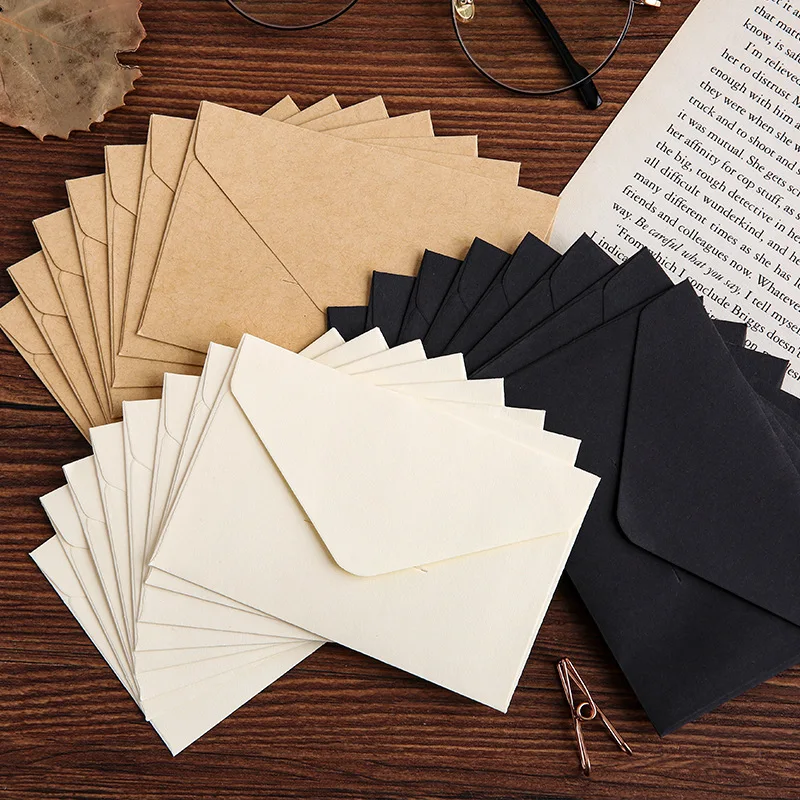 

30pcs/Set Classical White Black Kraft Blank Mini Paper Window Envelopes Wedding Invitation Envelope Gift Envelope