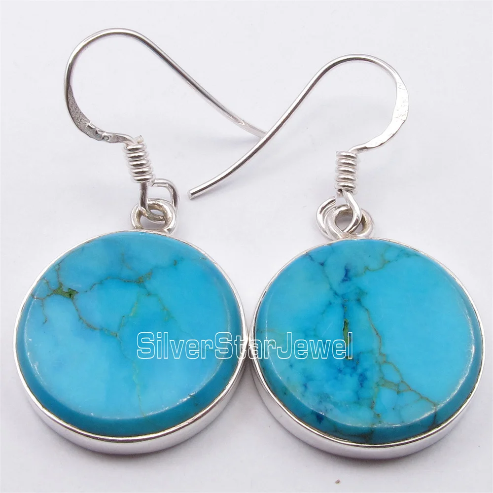 

Many Color Classic Semi-precious Stone Round Earrings 3.4cm