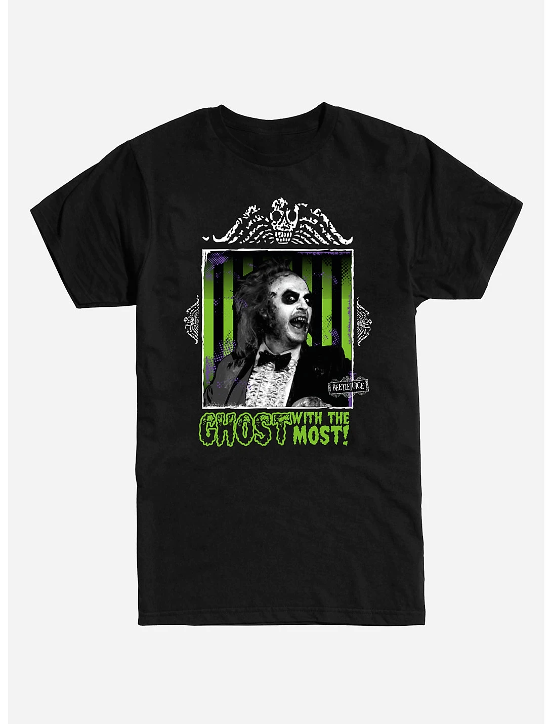 Квадратная черная футболка Beetlejuice Ghost hi-res |