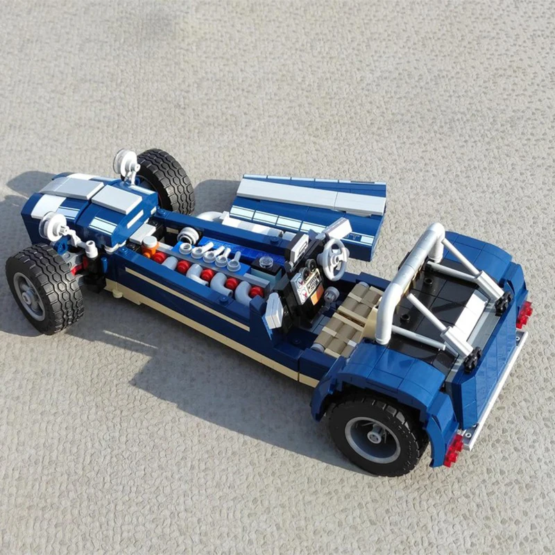 Фото 694 детали MOC Caterham 7 Creator Expert, модель из строительных блоков, игрушка, конструктор, рождественский подарок, художественная коллекция, подарок на день рождения №2