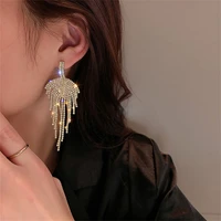 fashion women party gift long leaf earrings drop earrings tassel rhinestone earrings jewelry