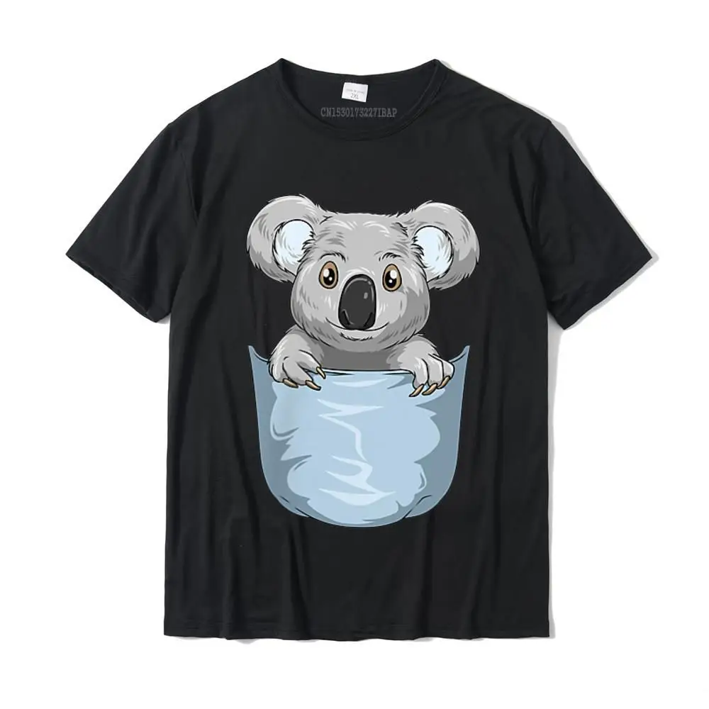 

Pocket Koala Peeking Out Funny Koala T-Shirt Design Tshirts For Students Cotton Tops & Tees Cool Cute
