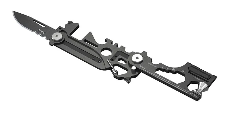 30 In 1Stainless Steel Multi Function Outdoor Tool Camping Pocket Tool For Bottle Opener Screw Bolt Driver Ruler Key Shaped Tool