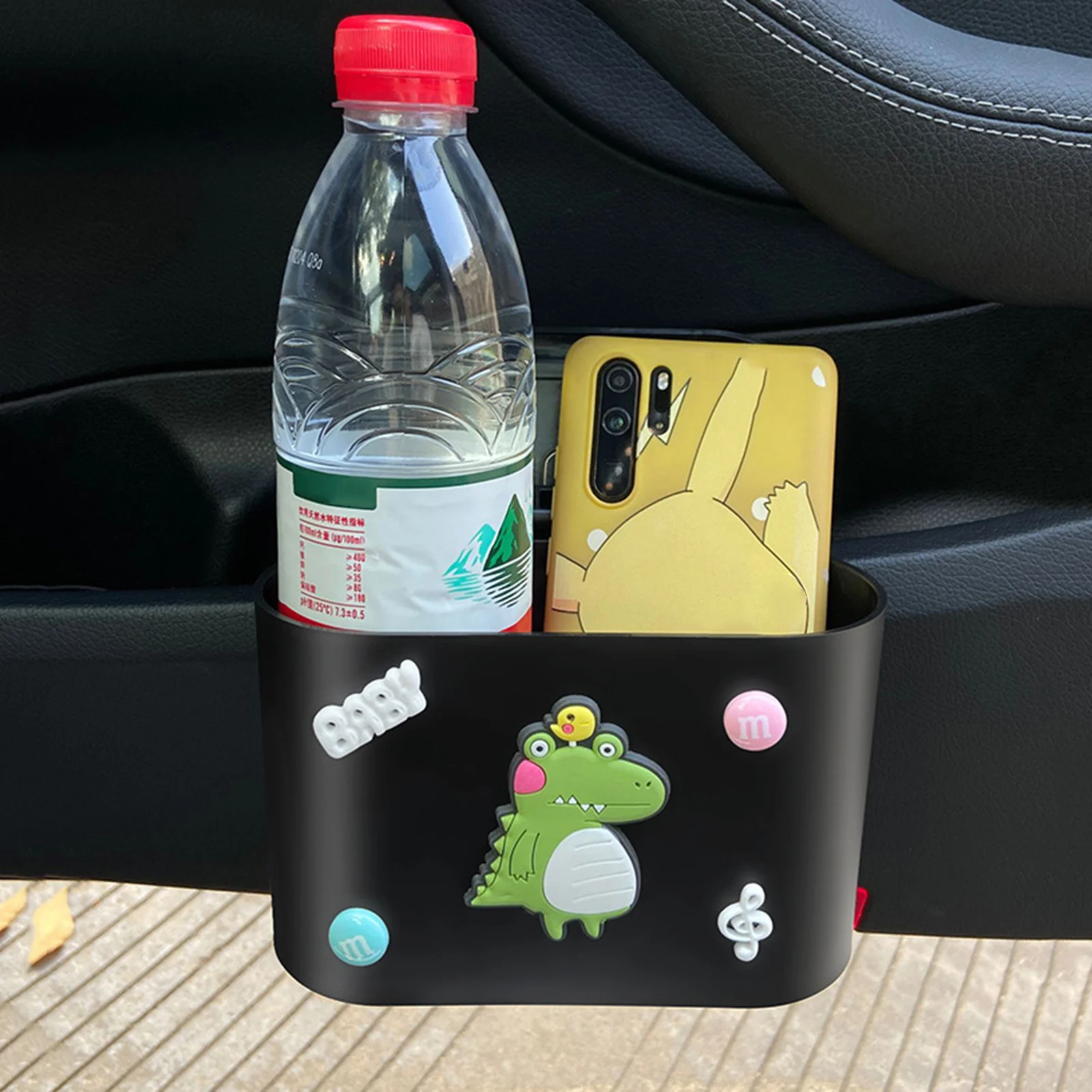 

Car Garbage Can Leak-Proof Car Trashcan With Cute Patterns Multifuntional Car Garbage CanCar Waste Basket For Car Office Home