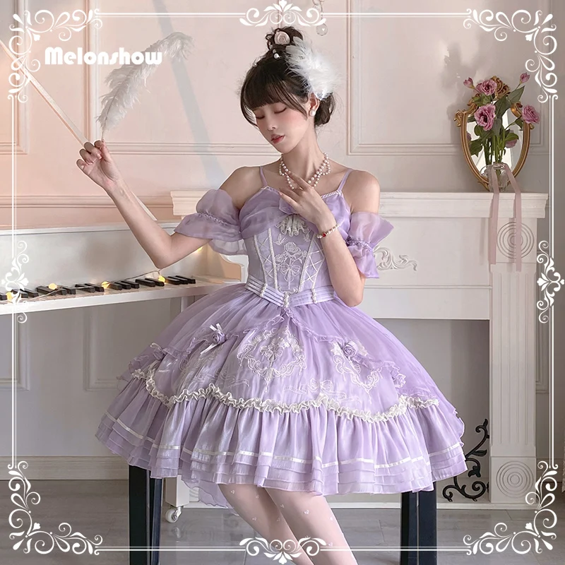 

Melonshow Lolita Dress Purple Elegance JSK Ballet Halloween Dress for Girls Sweet Lolita Dress