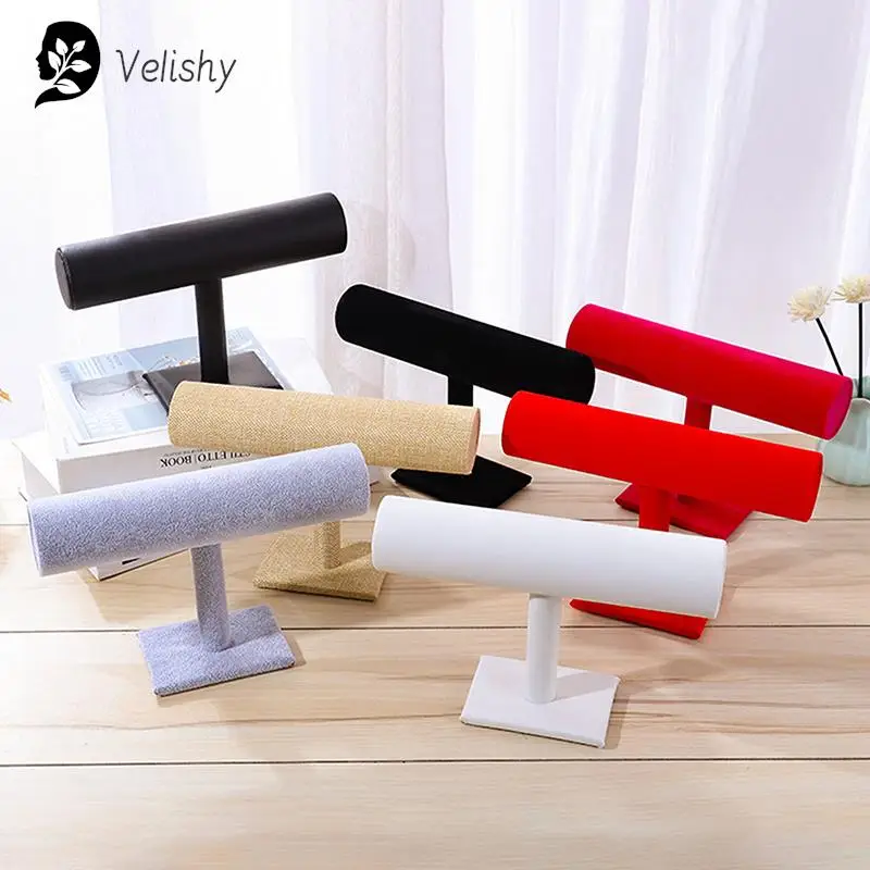 

Bracelet Holder Grey Velvet Jewelry Display Stand Detachable Bracelet Display Organizer Stand Jewelry Holder for Watch Display