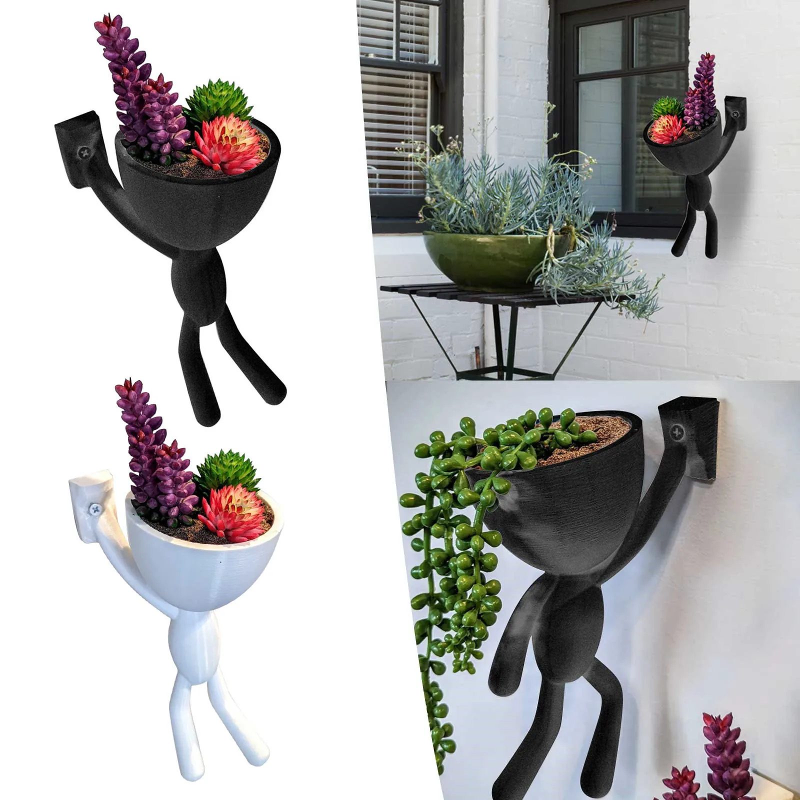 

Nordic Vase Wall Hanging Flower Pots Creative Art Character Pot Vase Garden Planters Wall Sculpture Plant Pots Home Decoration