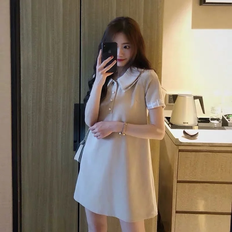 

Кукольный воротник сексуальное летнее вечернее повседневное корейское платье