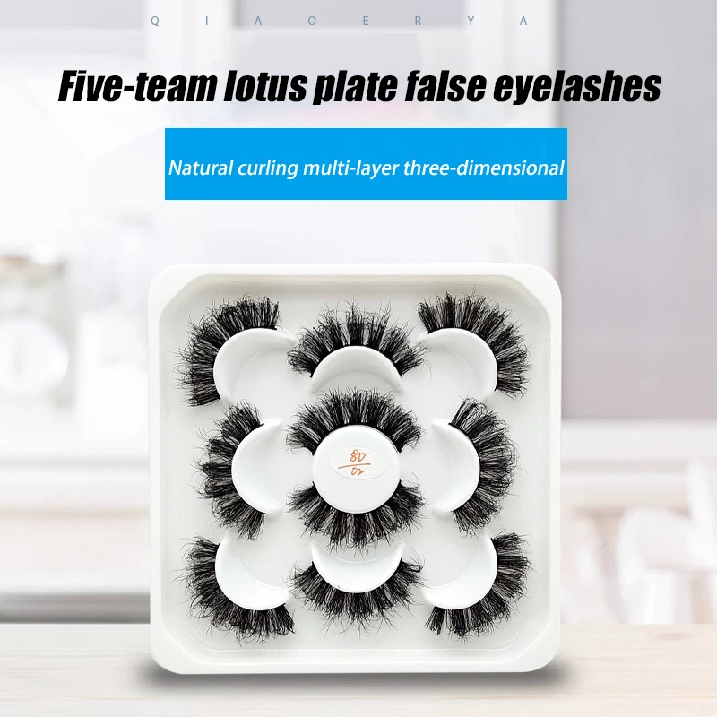 

Новинка, 5 пар, Натуральные Искусственные зернистые длинные ресницы для макияжа, 3d норковые ресницы для наращивания, норковые ресницы для кр...